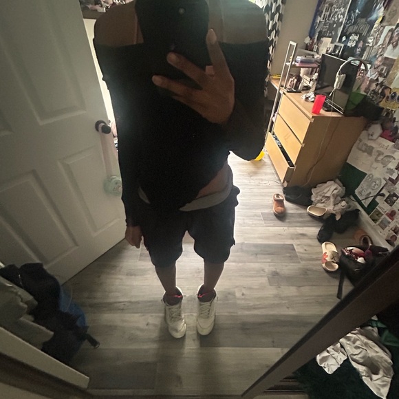 Black Off-Shoulder Ribbed Sweater - Picture 3 of 3